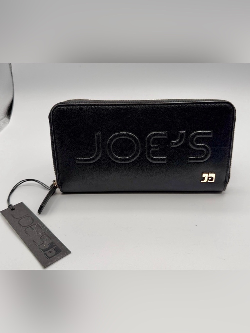 Joe's Black Embossed Zip Faux Leather Wallet-NWT